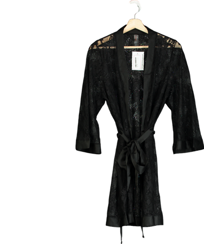 Ann Summers Black Lace Robe UK 8