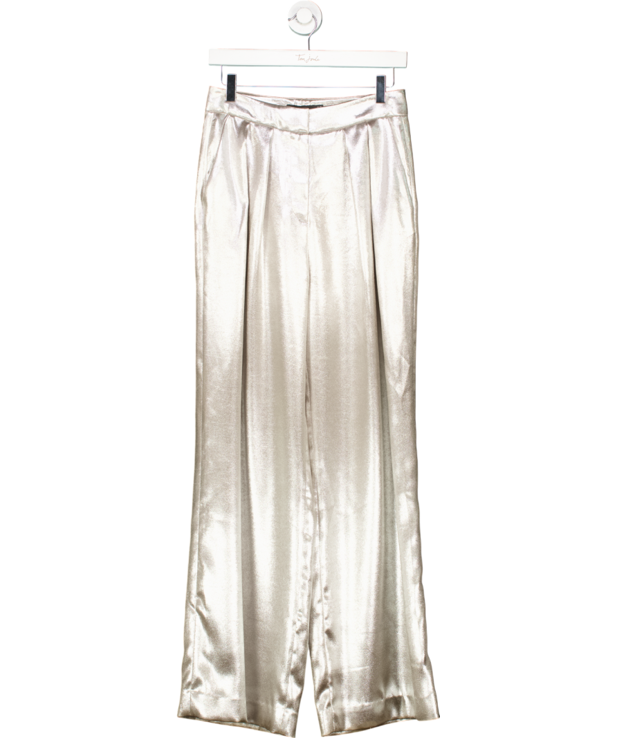 Mint Velvet Metallic Pleat Trousers UK 10