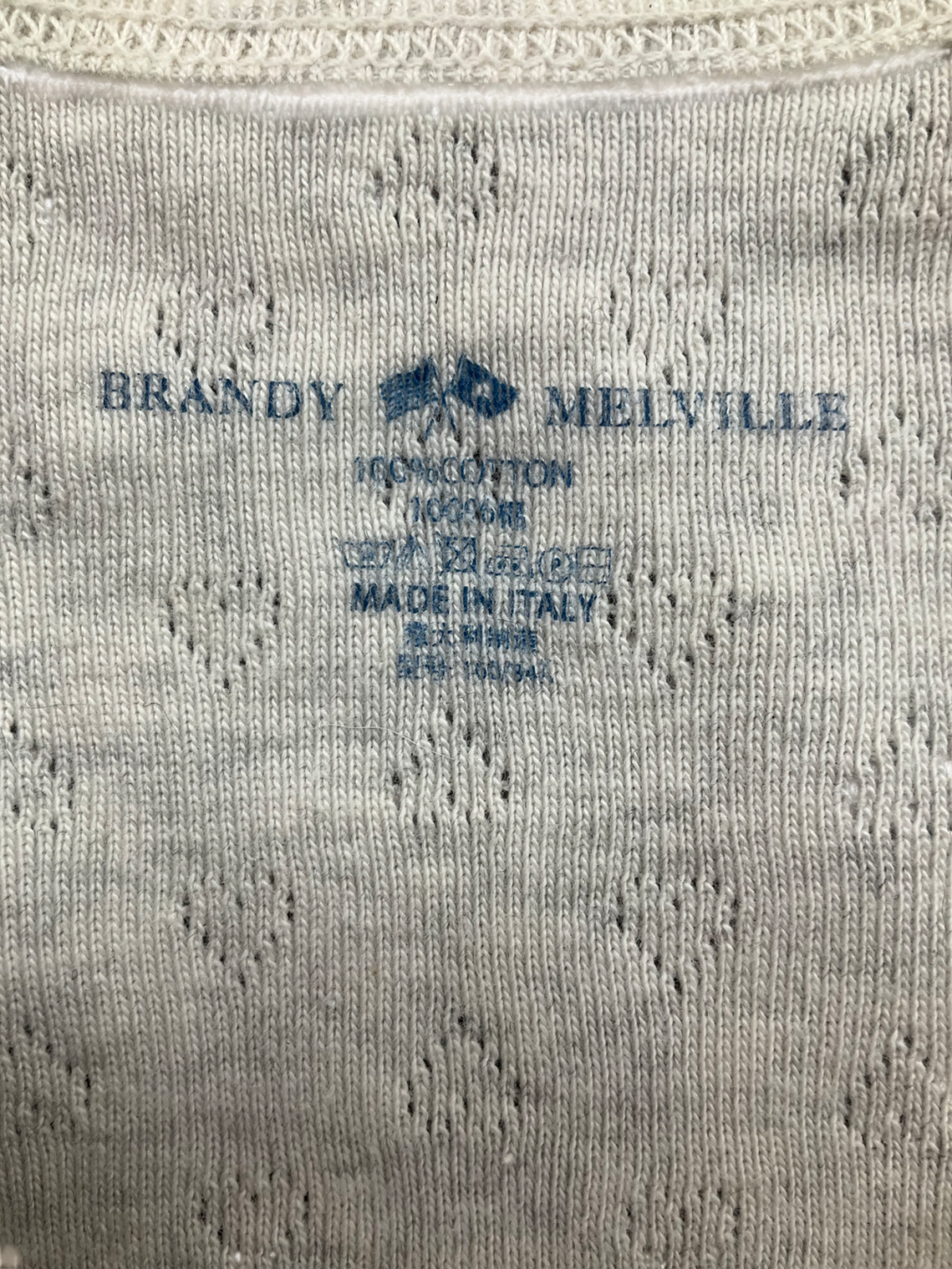 Brandy Melville Beige Skylar Tank Top UK S