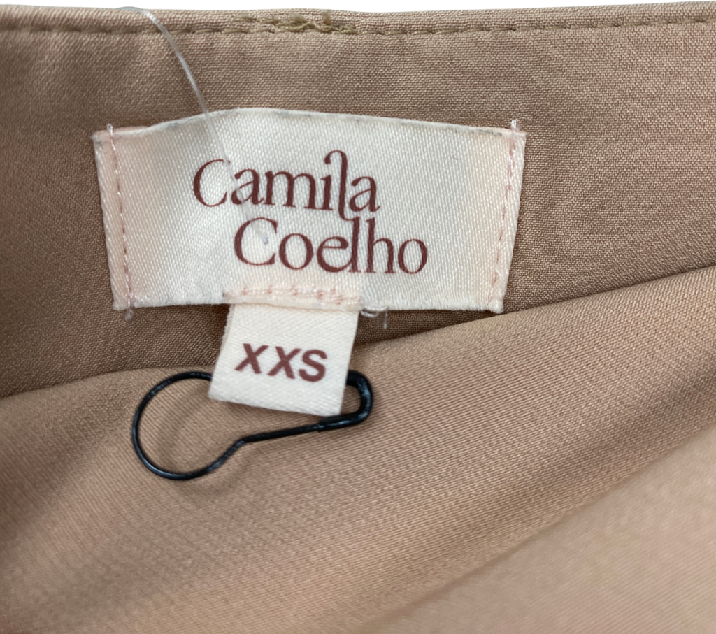 Camila Coelho Beige High Waist Shorts UK XXS