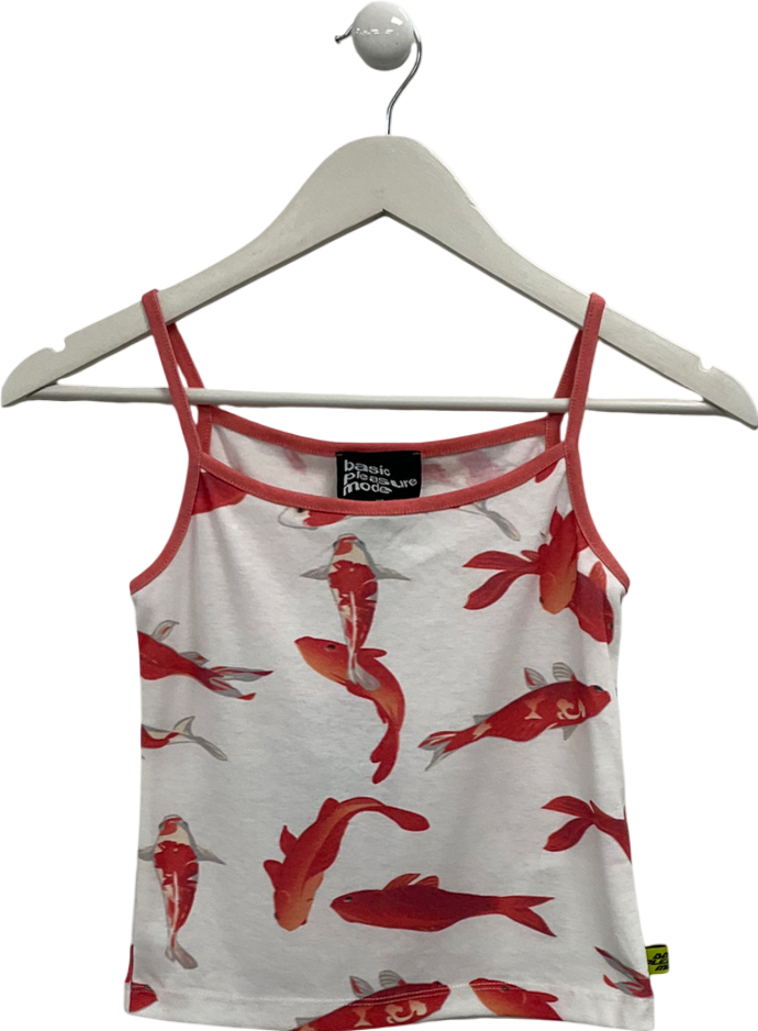 Basic Pleasure Mode White Koi Fish Cami Top UK XS