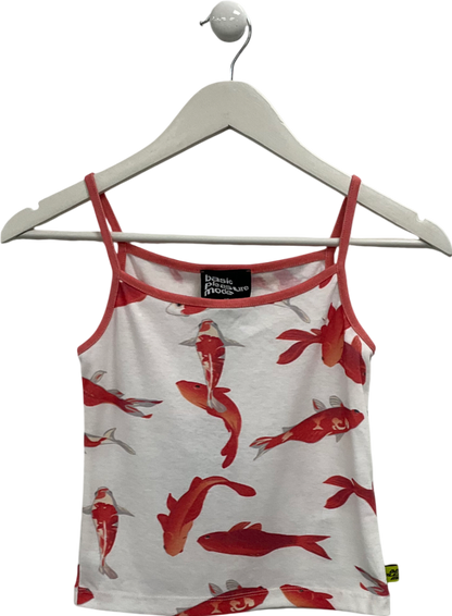 Basic Pleasure Mode White Koi Fish Cami Top UK XS