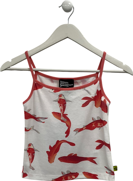 Basic Pleasure Mode White Koi Fish Cami Top UK XS