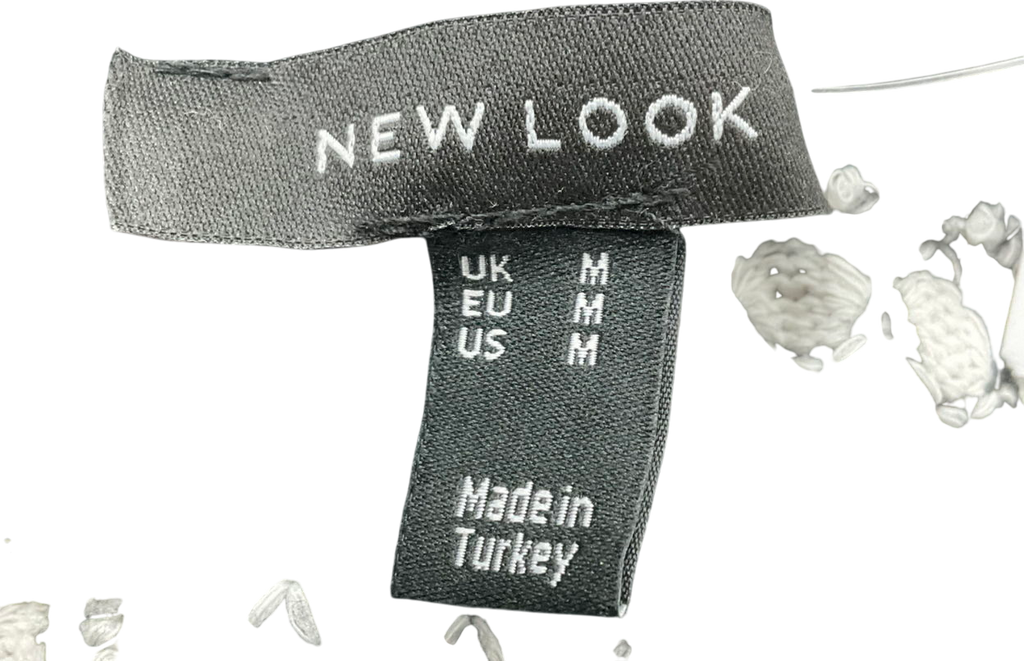 New Look Black Stripe Textured Knit Trousers UK M