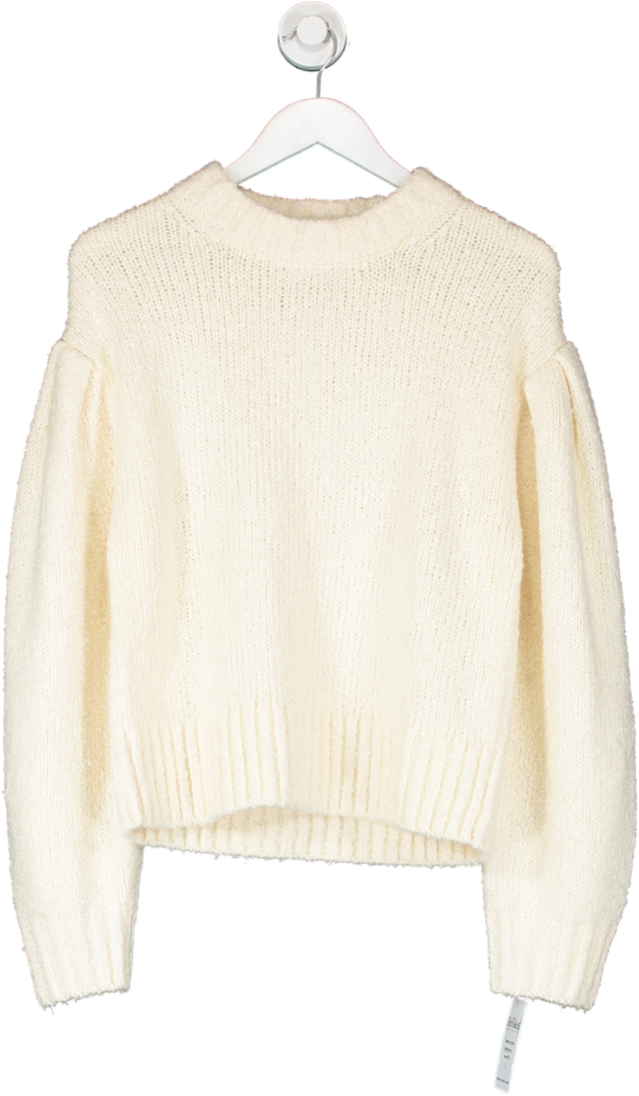 & Other Stories Cream Balloon Sleeve Jumper UK S