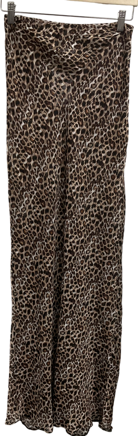 Lola Rae Brown Leopard Print Skirt UK S/M