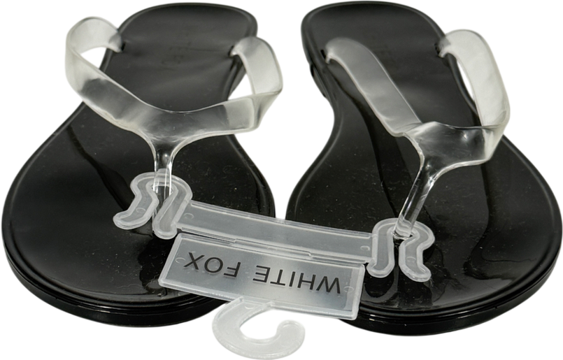 White Fox Black Dean Jelly Thong Sandals Black/clear UK 6 EU 39