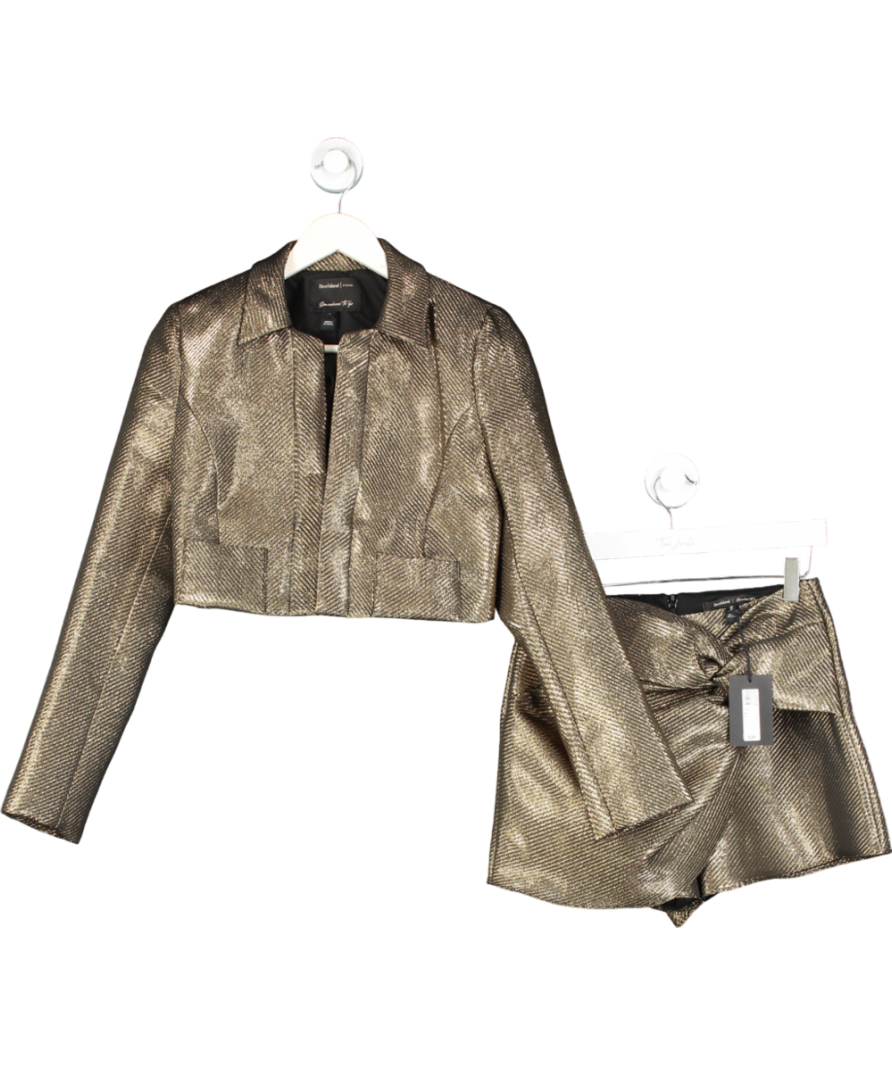 River Island 2-piece Tailored Wrap Mini Skort And Metallic Jacket set UK 6