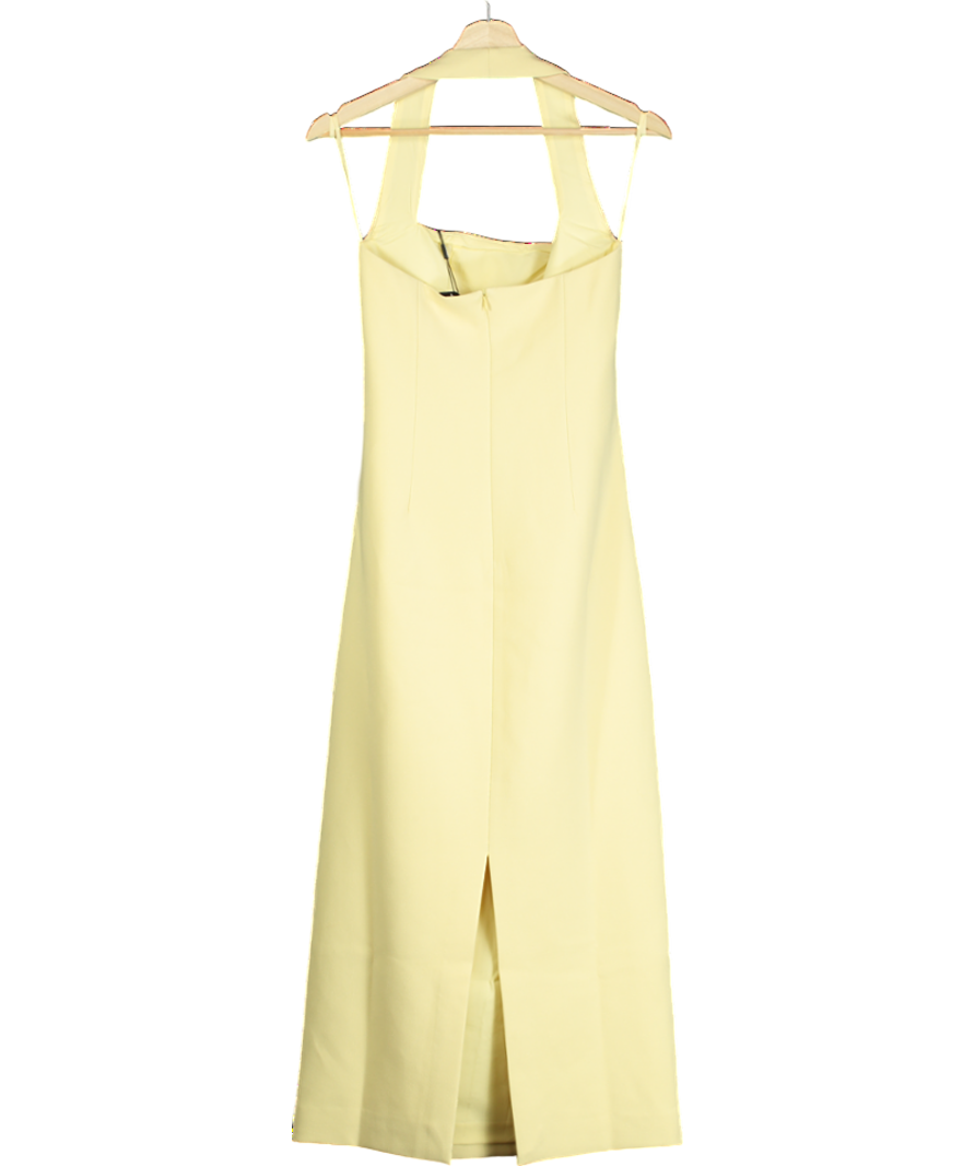 OddMuse Yellow The Ultimate Muse Halter Neck Midi Dress UK XS