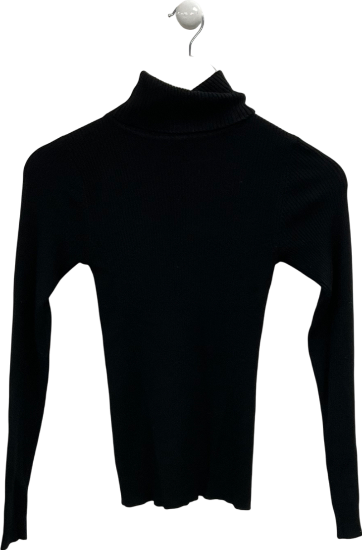 New Look Black Roll Neck Ribbed Jumper UK 6