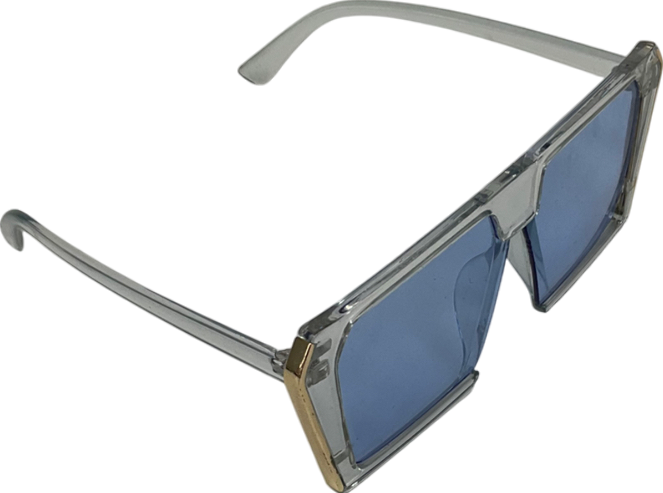 White Oversized Square Plastic Framed Glasses In Case One Size