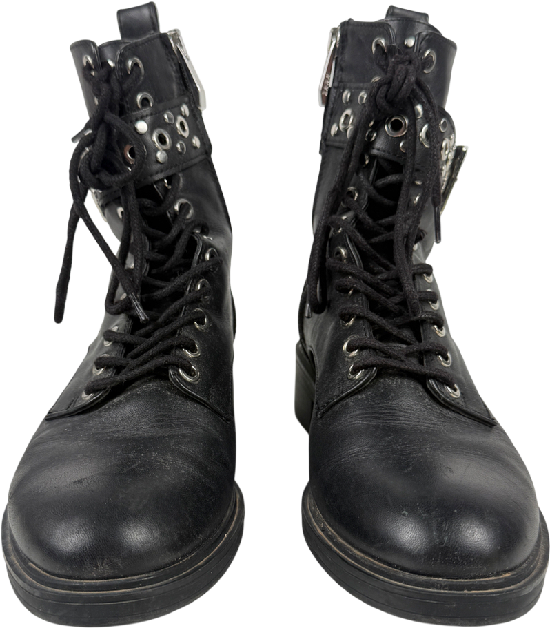 ZARA Black Biker Boots UK 5 EU 38
