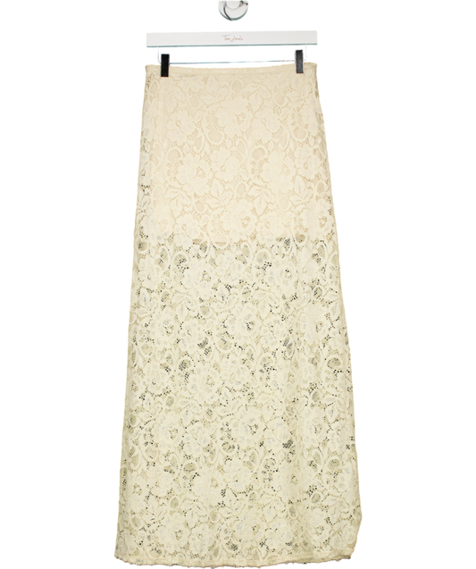 Charli Cream Alba Lace Maxi Skirt UK M/L