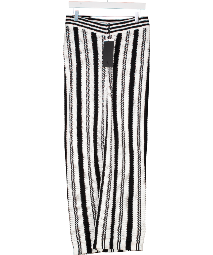 Noughts & Kisses Black Ivy Stripe Knit Trousers UK S