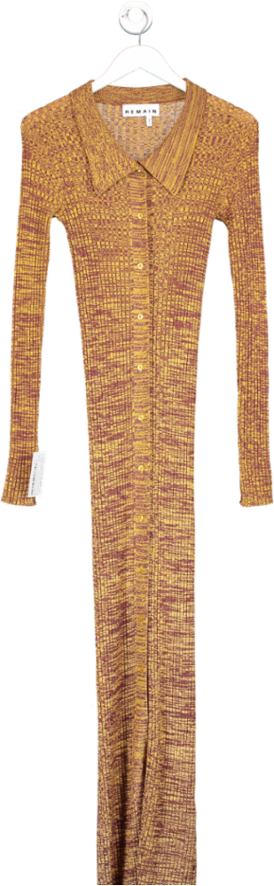 Remain Birger Christensen Brown Long Rib Cardigan Dress UK 8