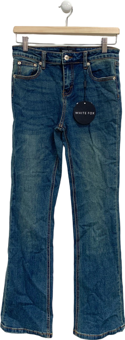 White Fox Mid Vintage Blue Wait For No One Jeans UK S