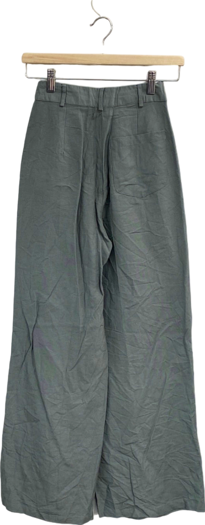 PrettyLittleThing Sage Green Wide-Leg Trousers Size 6