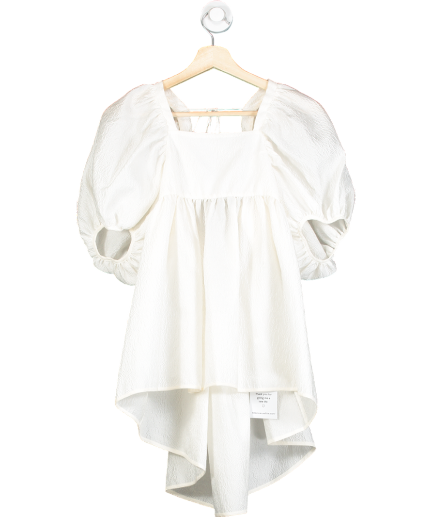 Cecilie Bahnsen White Emilia Rose Jacquard Top UK 8