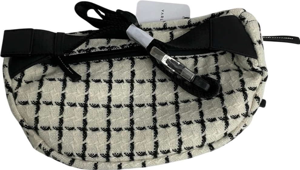 Varley White Roby Checked Wool-blend Belt Bag