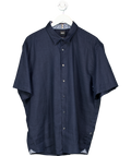 BOSS Blue Regular Stretch Linen Blend Short Sleeve Shirt UK XXL