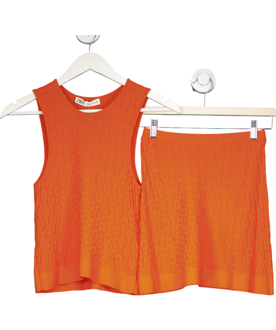 ZARA Orange Tank Top And Short Set UK S