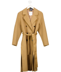Tommy Hilfiger Beige Belted Double Breasted Wool Blend Coat Camel UK 8