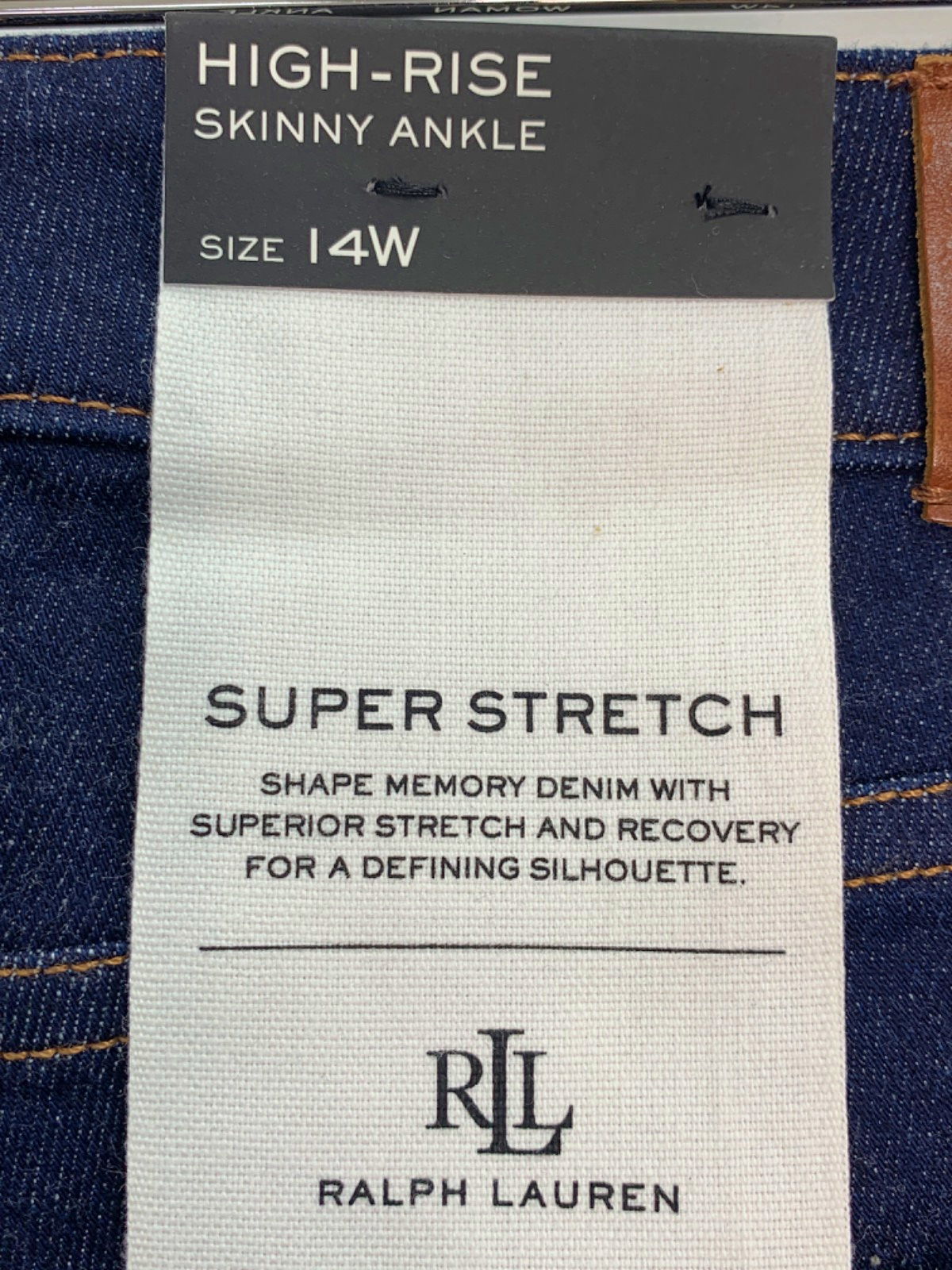 Lauren Ralph Lauren Blue High-Rise Skinny Ankle Jeans 14W