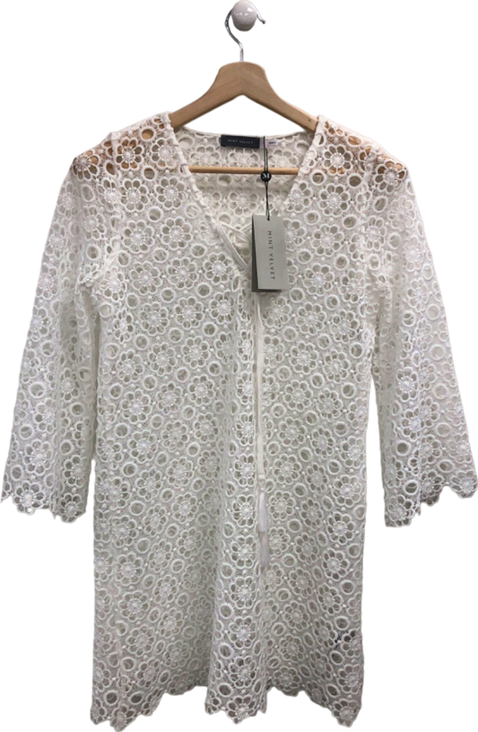 Mint Velvet White Crochet Lace Dress UK S