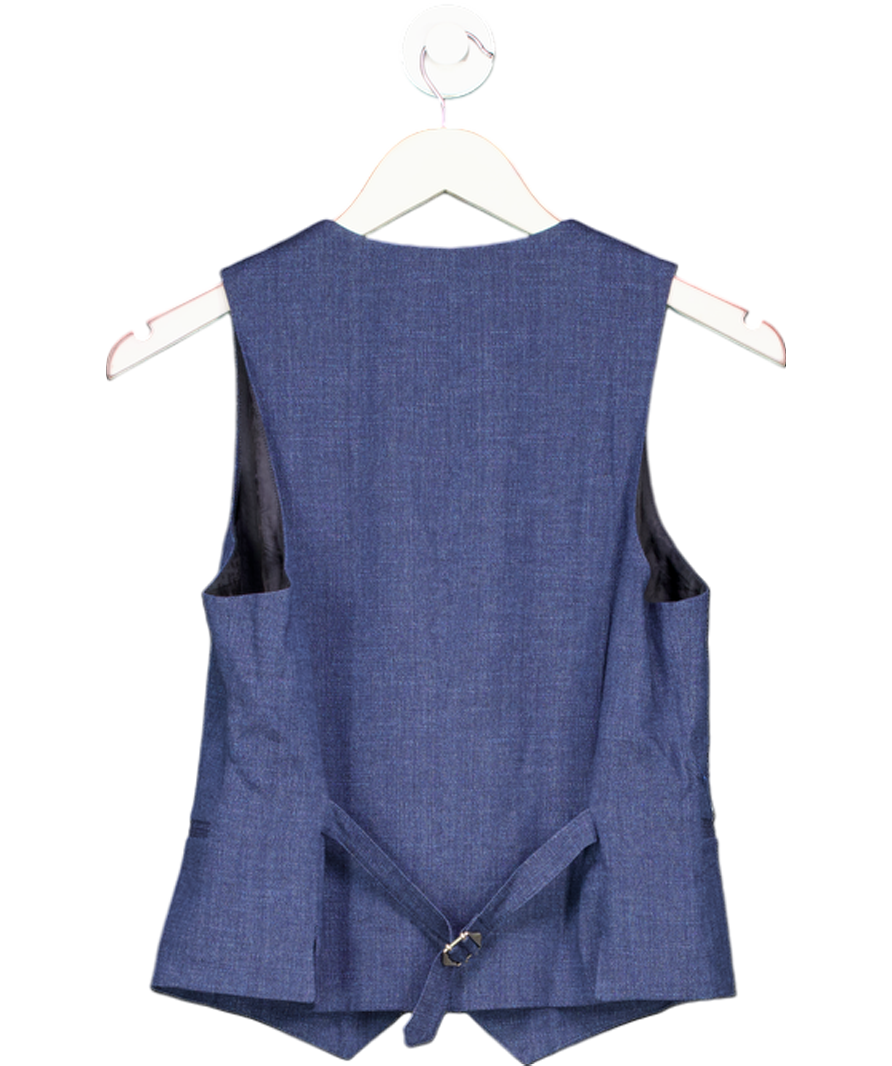 Rouje Blue Jacob Linen Blend Waistcoat UK 12