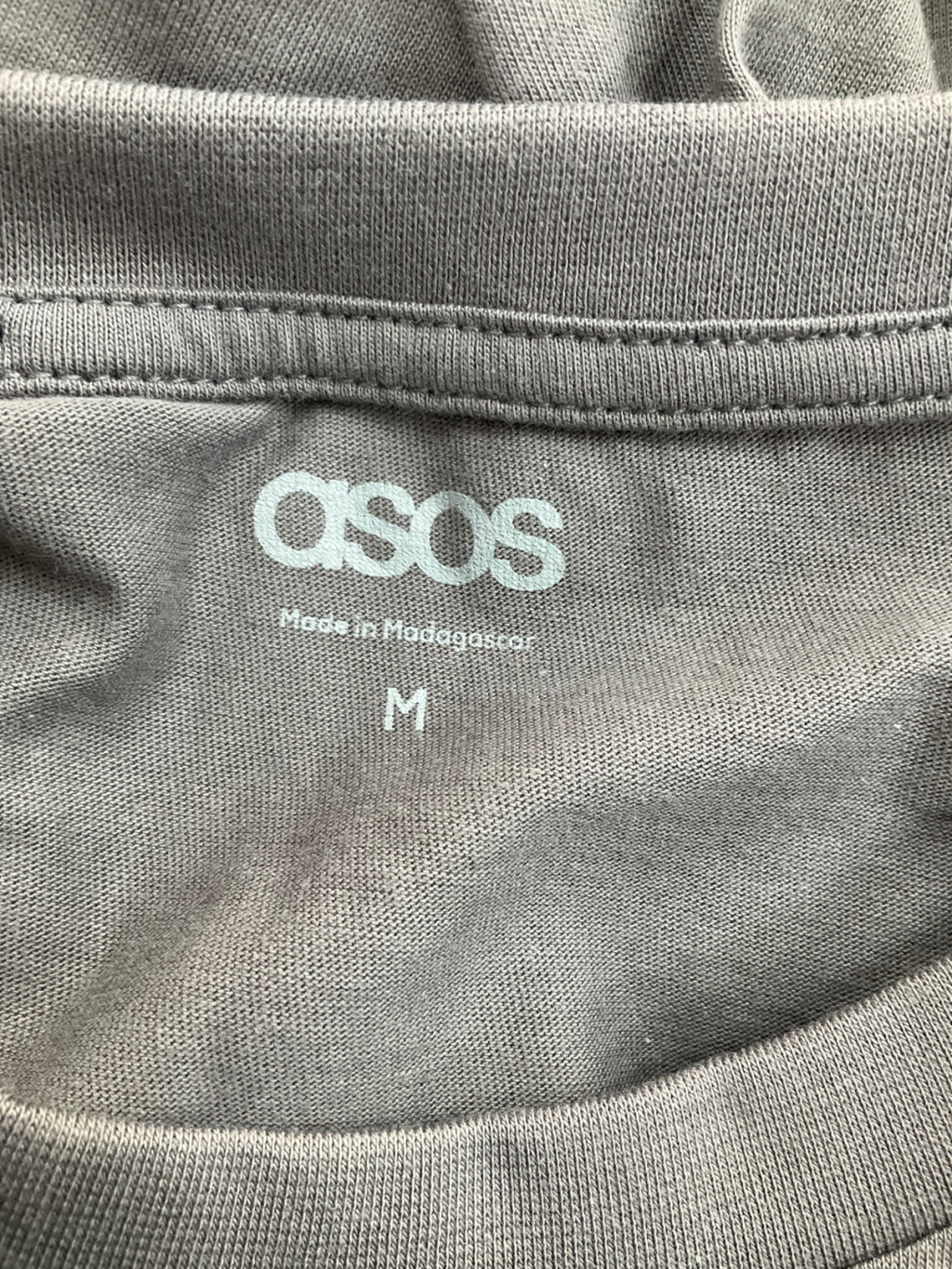 ASOS Grey Boxy Heavyweight T-shirt UK M