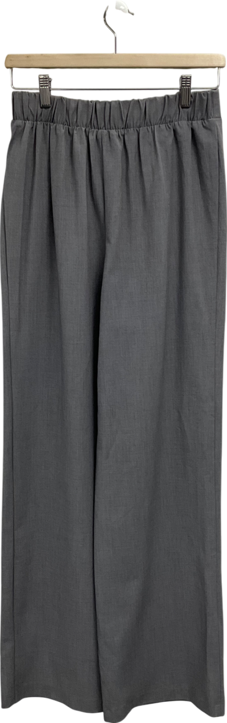 New Look Grey Tall Marl Wide Leg Trousers UK 8