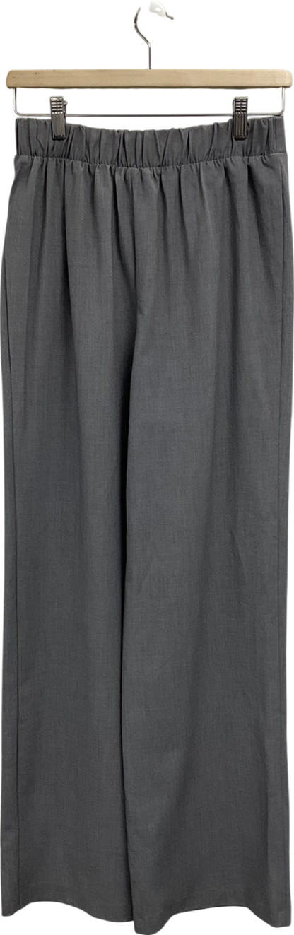 New Look Grey Tall Marl Wide Leg Trousers UK 8