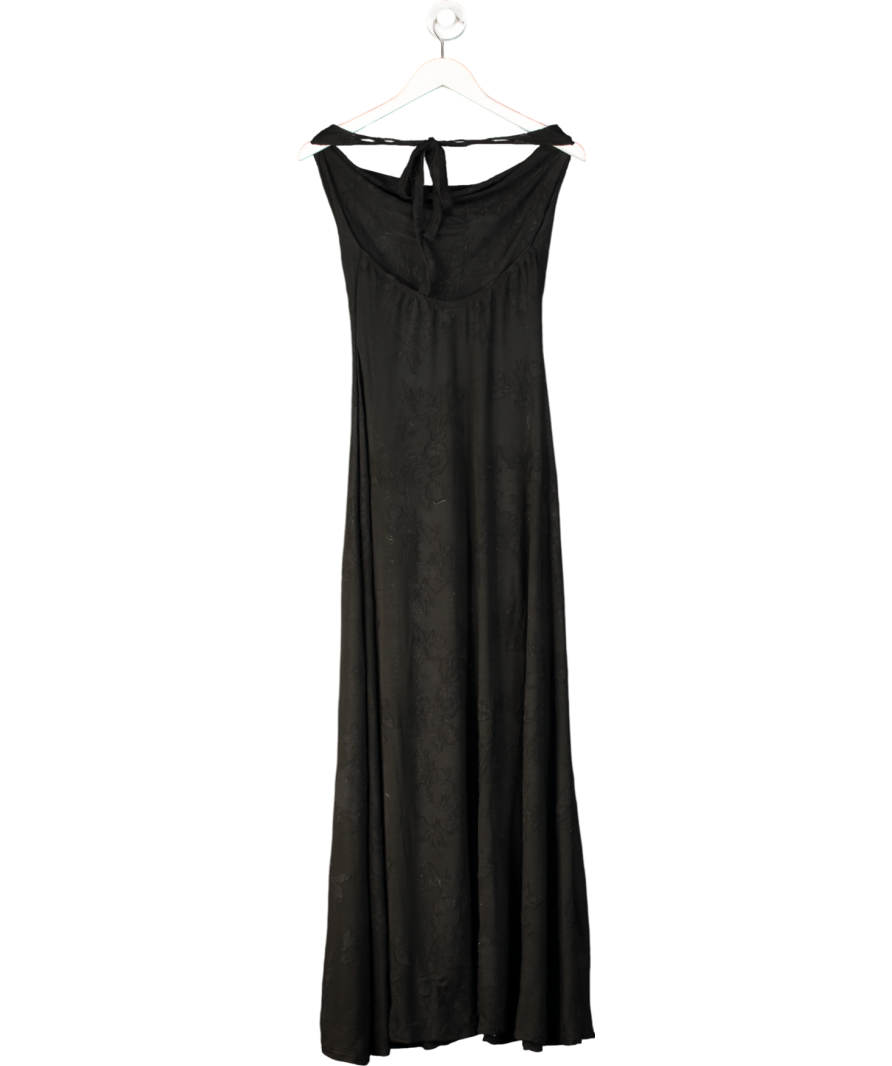 ASOS Black Floral Print Lace Halter Neck Maxi Dress UK 8