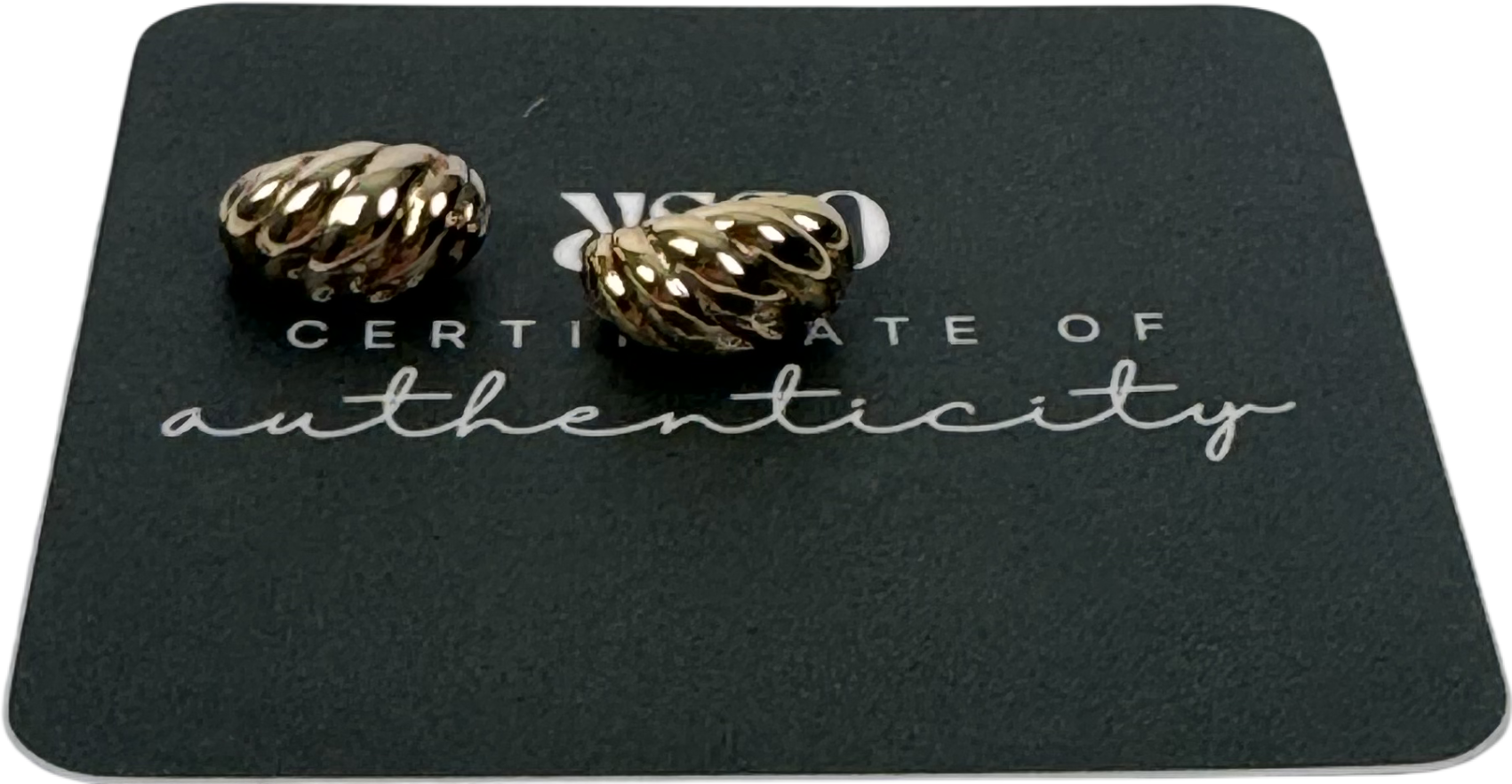 OSSR Metallic Swirled Studded Earings One Size