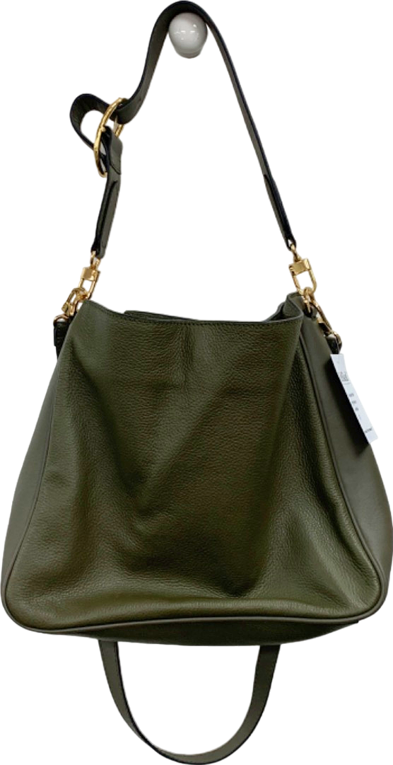 John Lewis Olive Green Leather Hobo Bag