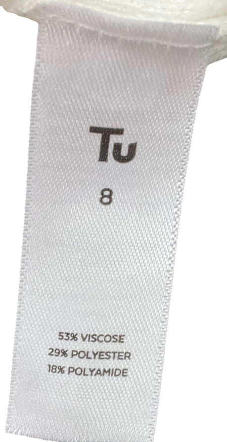 TU White Cream Long Sleeve Knitted Top UK 8