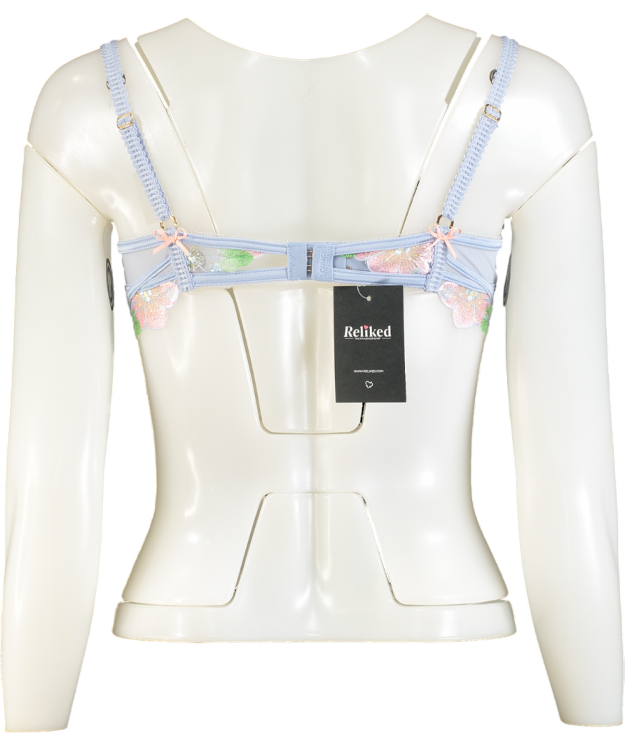 Lounge Underwear Blue Flora Plunge Bra 34D