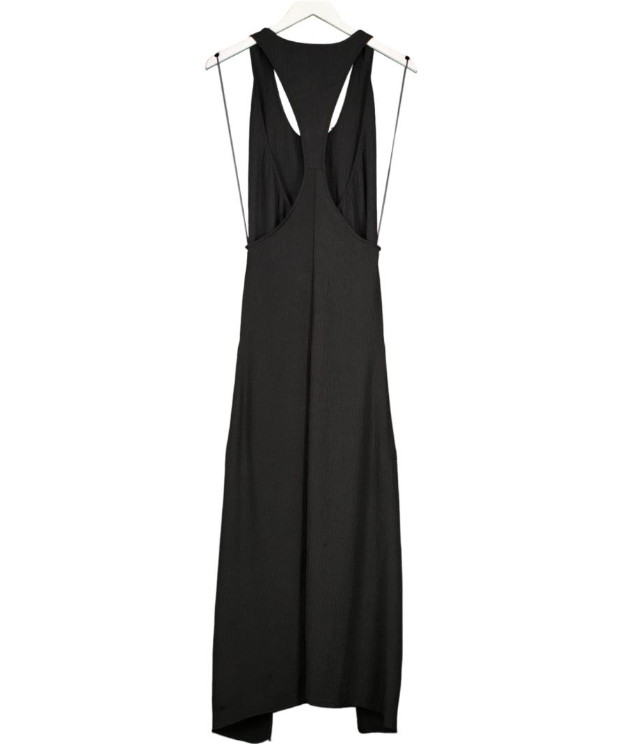 ZARA Black Textured Flowing Maxi Dress UK S