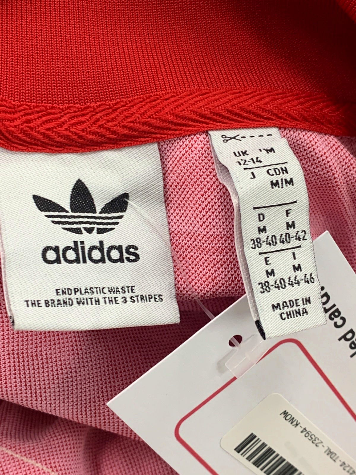Adidas Red Pink Trefoil Print Track Jacket UK 12-14