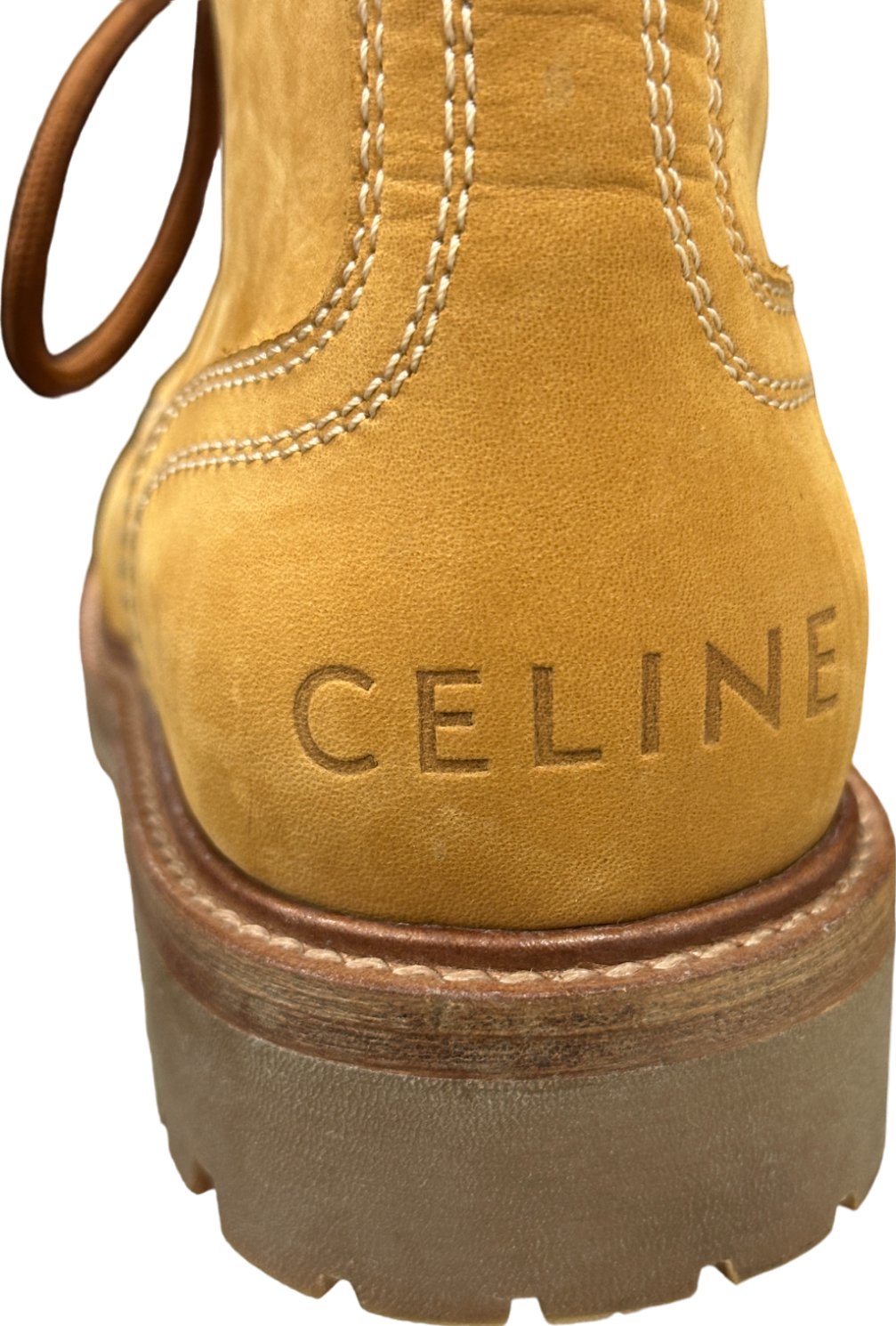 Celine Tan Kurt High Lace-up Boots with logo heel  EU 39 UK 6