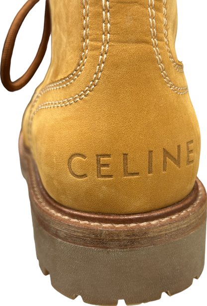 Celine Tan Kurt High Lace-up Boots with logo heel  EU 39 UK 6