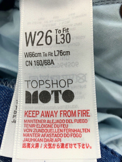 Topshop Blue Moto Jeans W26 L30