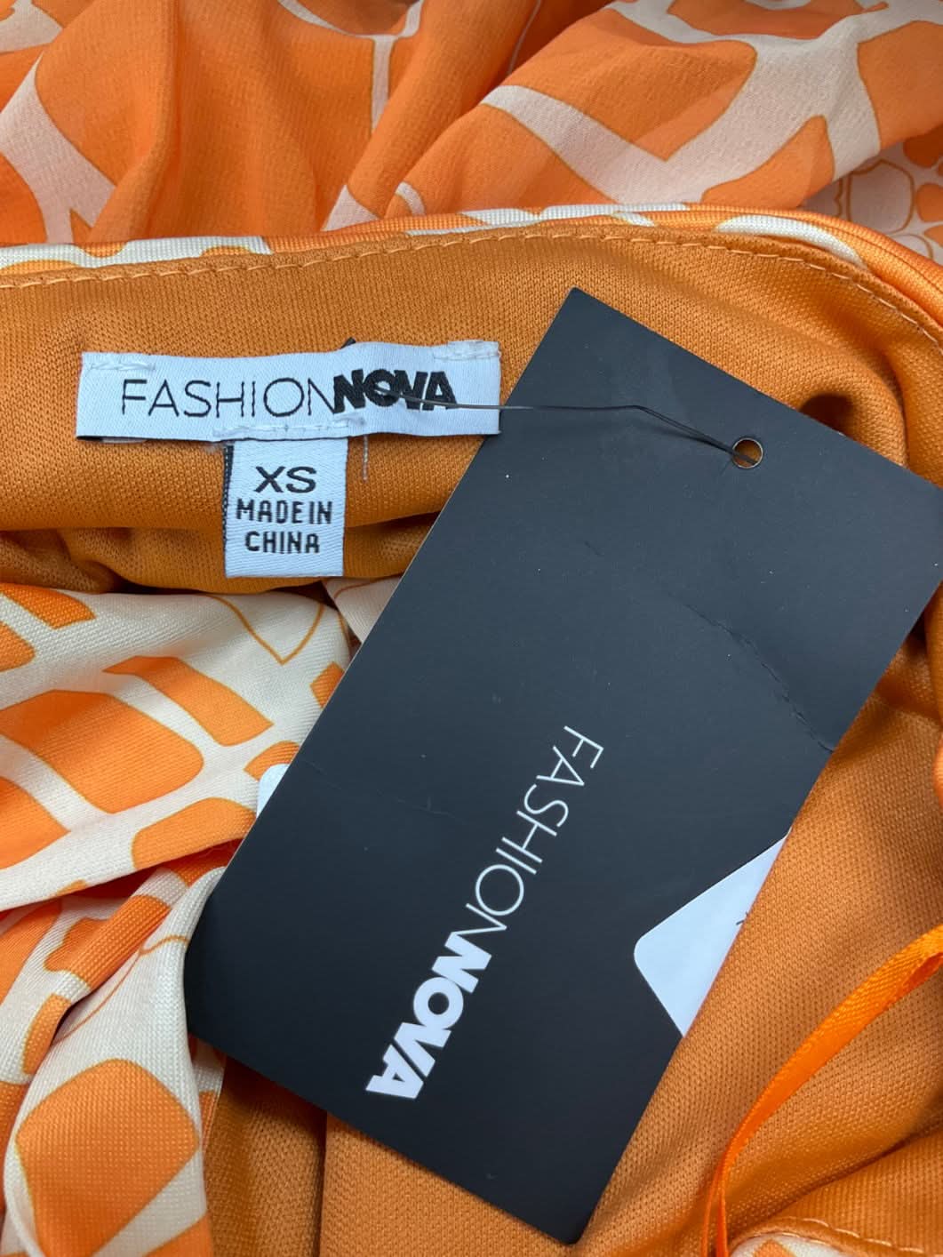 Fashion Nova Orange Somewhere In The Sun Maxi Dress UK XS