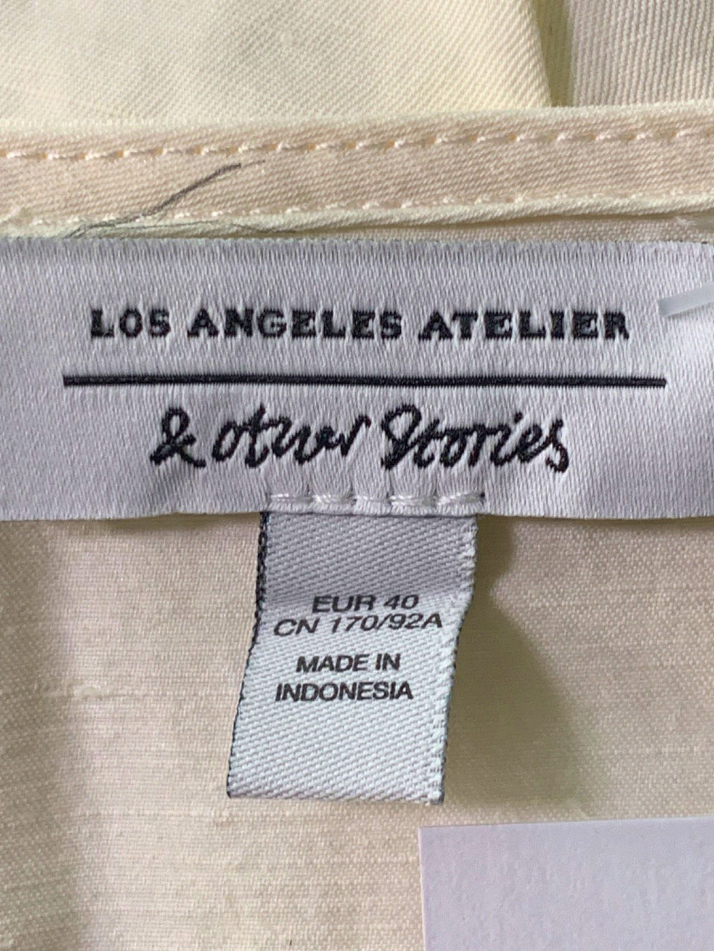 & Other Stories Ivory Smocked Waist Blouse EUR 40 UK 12