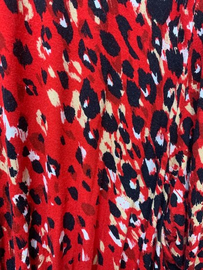 Yours Red Leopard Print Dress UK 26