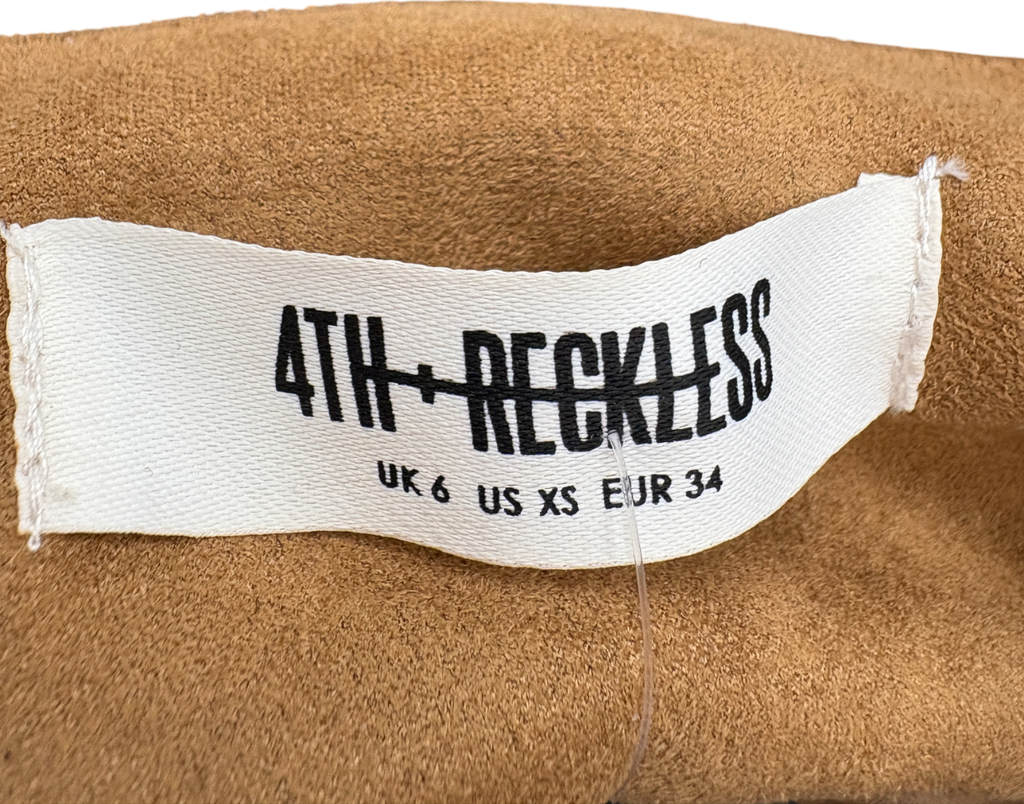 4th & Reckless Beige Faux Suede Top And Maxi Skirt UK 6
