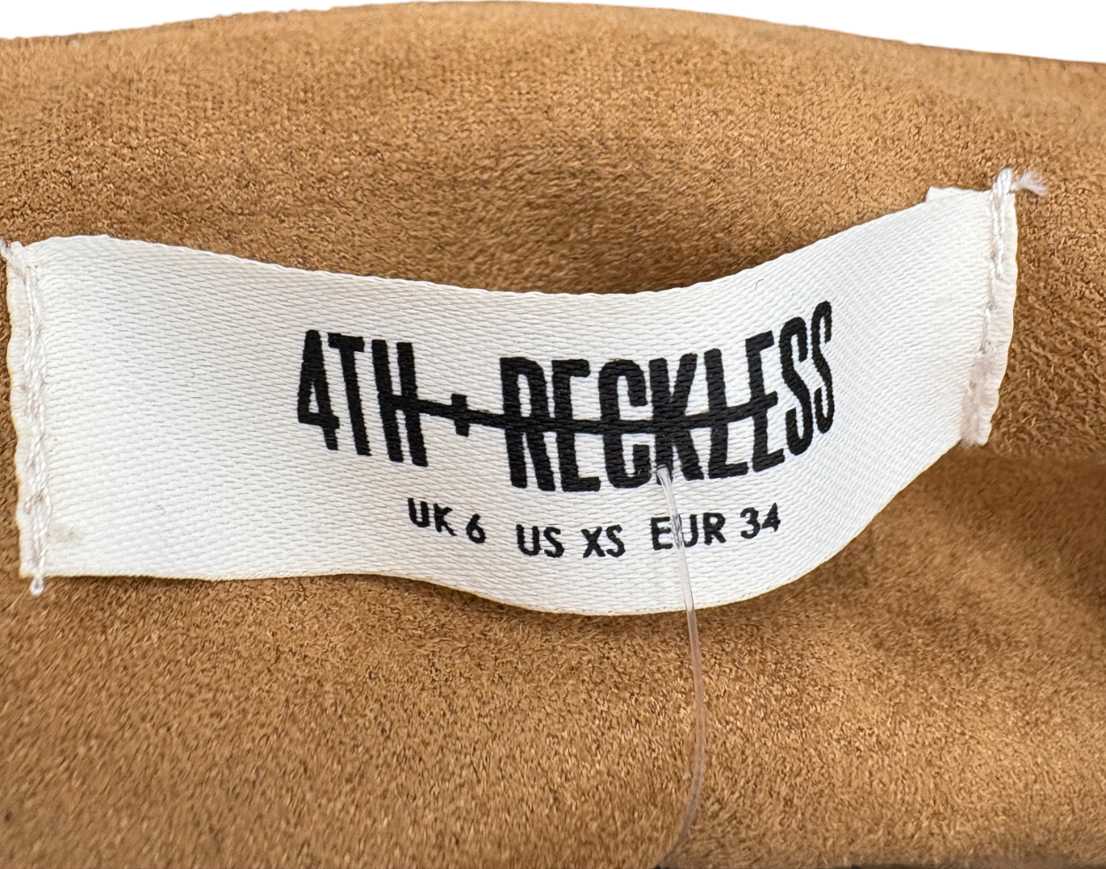 4th & Reckless Beige Faux Suede Top And Maxi Skirt UK 6