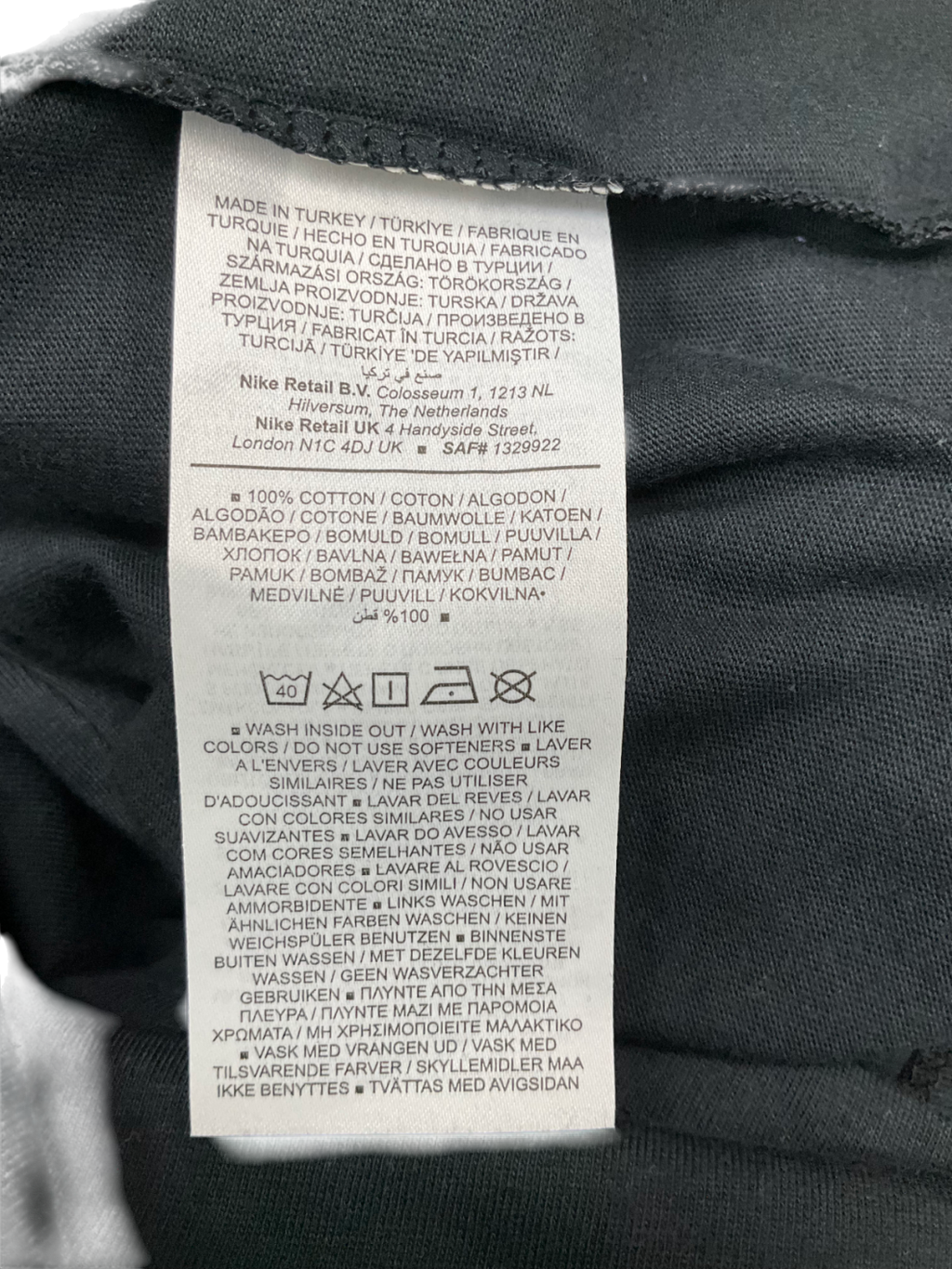 Nike Black Well Festival Printed T Shirt UK M