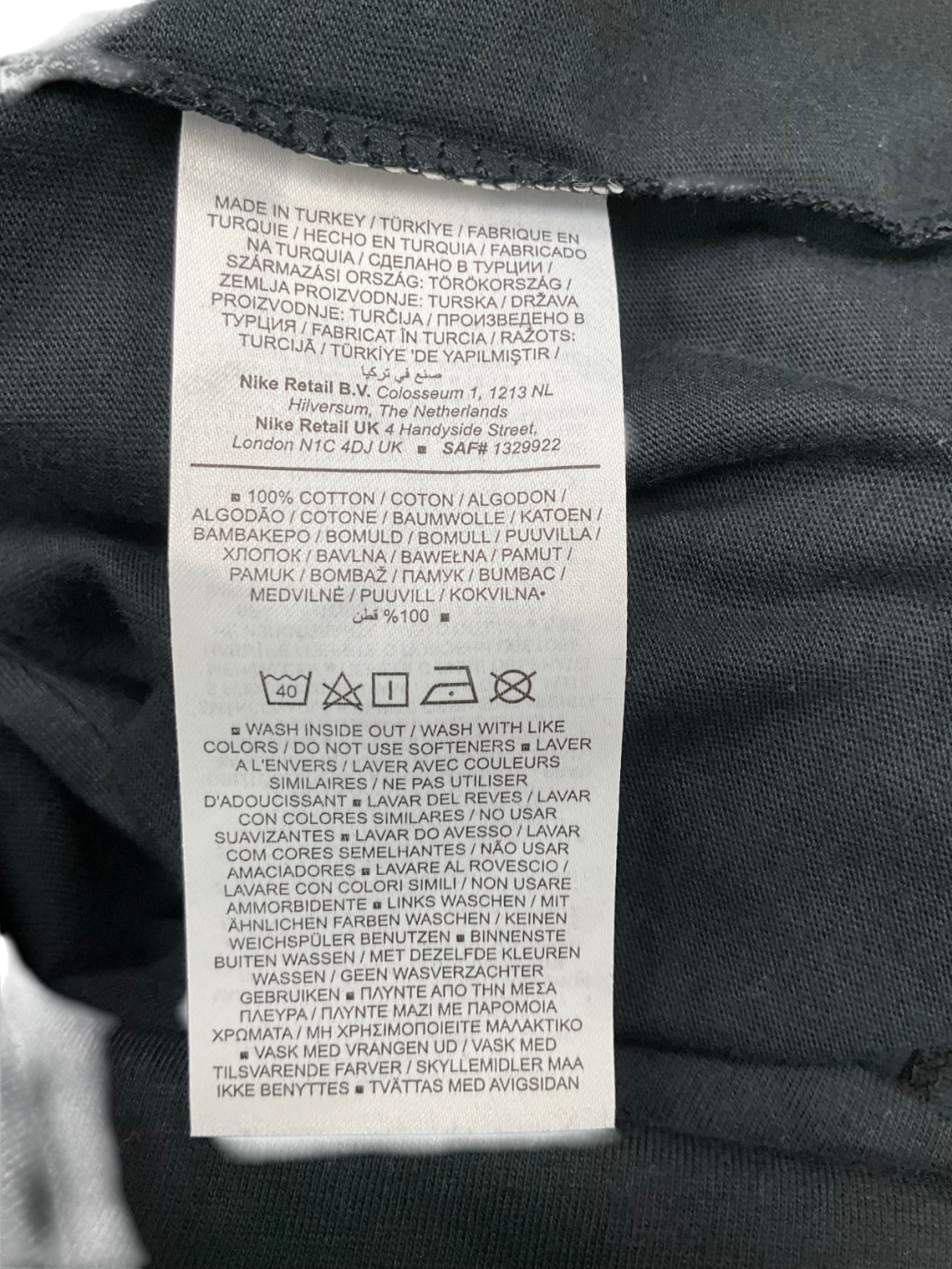 Nike Black Well Festival Printed T Shirt UK M