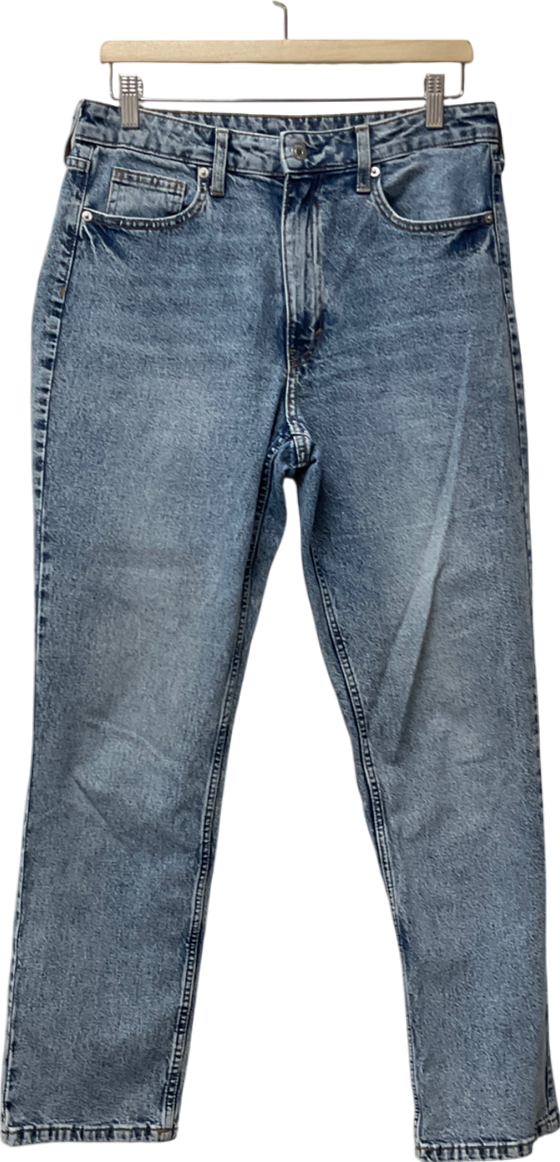 Blue High Waisted Vintage Straight Leg Jeans UK 14